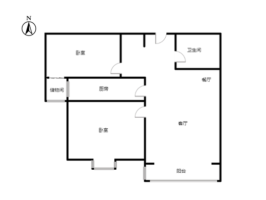 香邑溪谷一期2室2厅1卫户型图