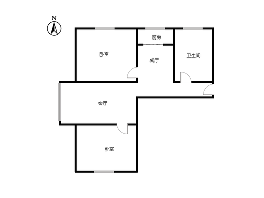 香邑溪谷一期2室2厅1卫户型图