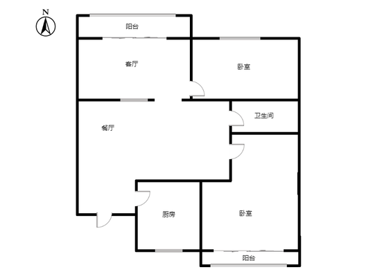 名流公寓2室2厅1卫户型图