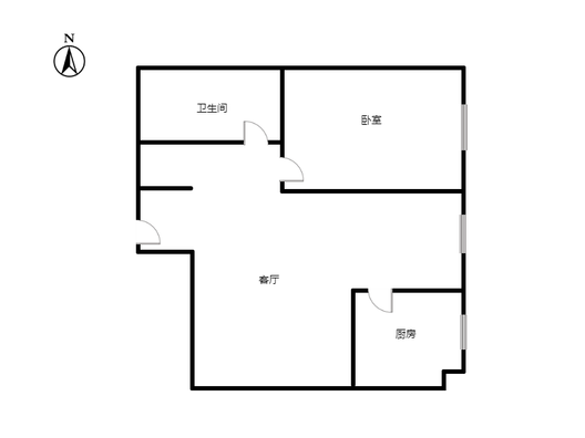 水岸花城1室1厅1卫户型图