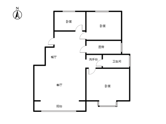 香邑溪谷悦都3室2厅1卫户型图