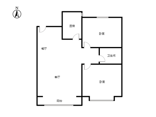 香邑溪谷悦都2室2厅1卫户型图