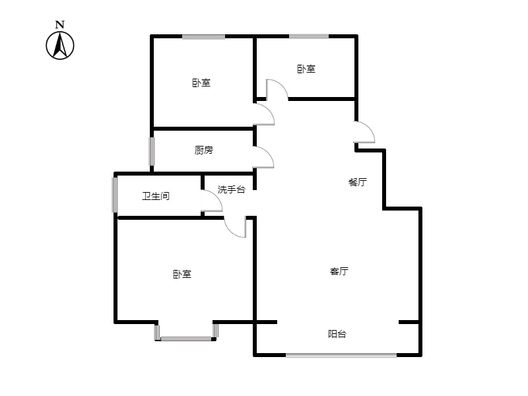 香邑溪谷悦都3室2厅1卫户型图