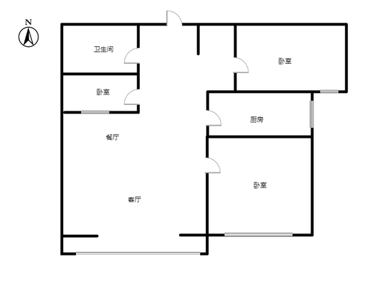 香邑溪谷上园3室2厅1卫户型图