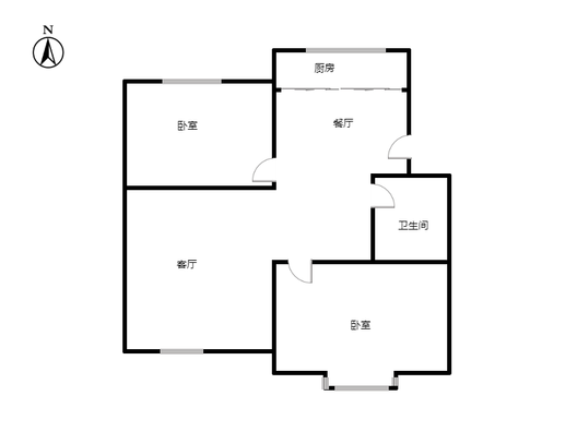 水岸花城2室2厅1卫户型图