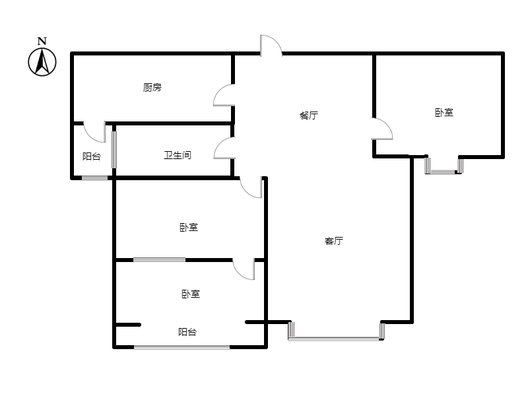 天伦湾一期3室2厅1卫户型图