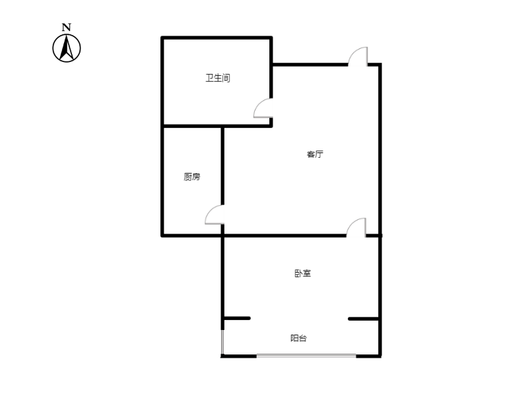 联合七号院1室1厅1卫户型图