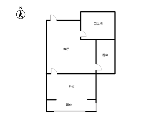 联合七号院1室1厅1卫户型图