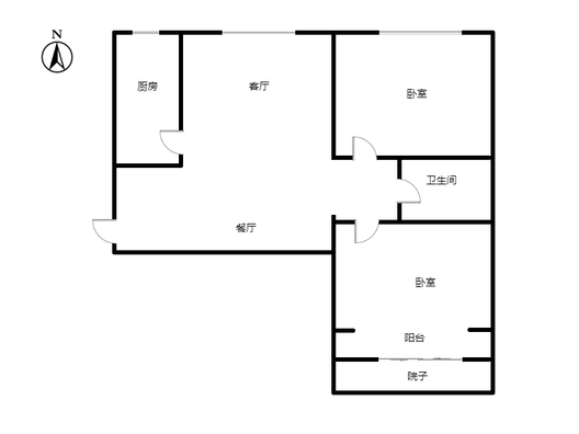 联合七号院2室2厅1卫户型图