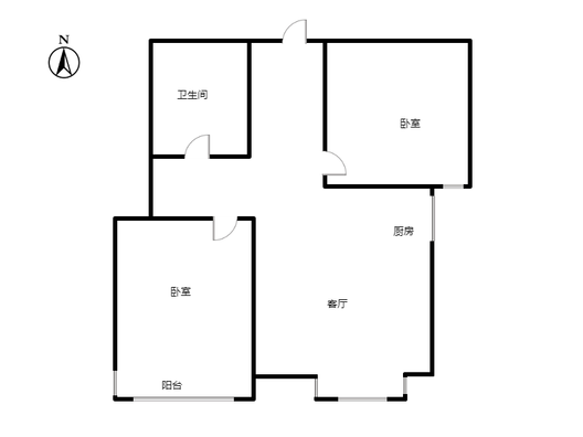 联合七号院2室1厅1卫户型图