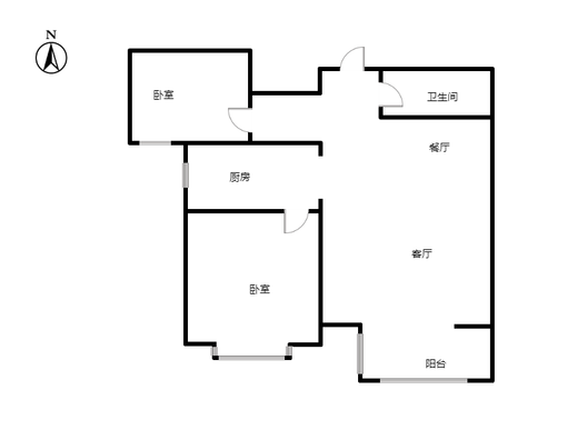 联合七号院2室2厅1卫户型图