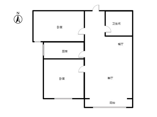 联合七号院2室2厅1卫户型图