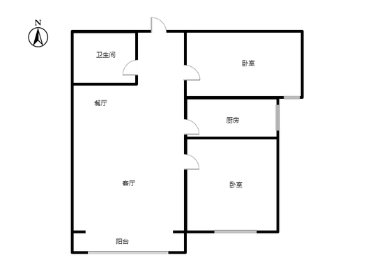 联合七号院2室2厅1卫户型图