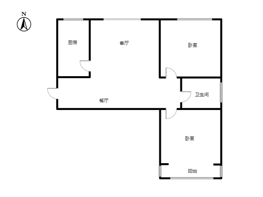 联合七号院2室2厅1卫户型图