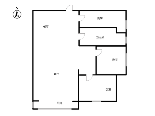 联合七号院2室2厅1卫户型图