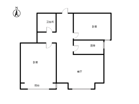 联合七号院2室1厅1卫户型图