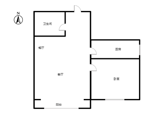 联合七号院1室2厅1卫户型图