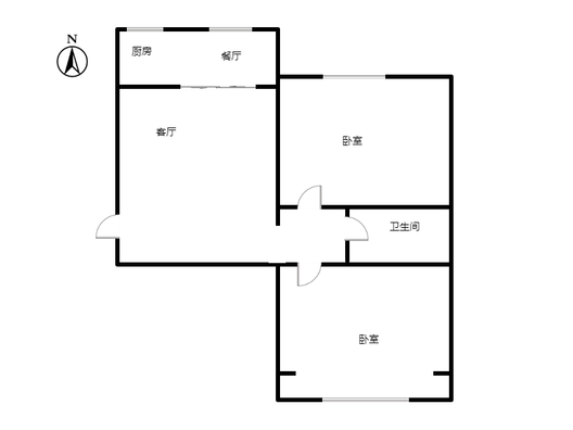 联合七号院2室2厅1卫户型图