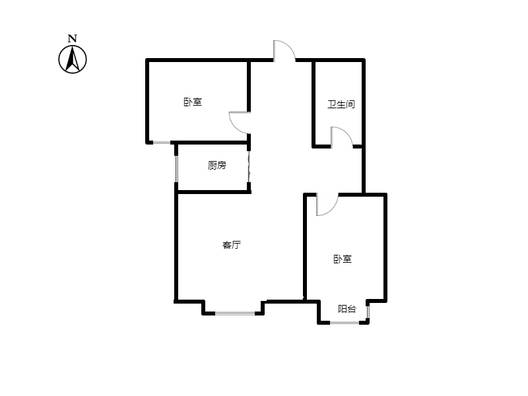 联合七号院2室1厅1卫户型图