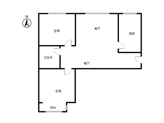 联合七号院3室2厅1卫户型图
