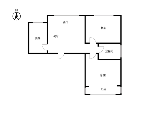 联合七号院2室2厅1卫户型图