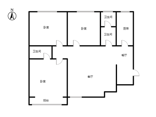 联合七号院3室2厅2卫户型图