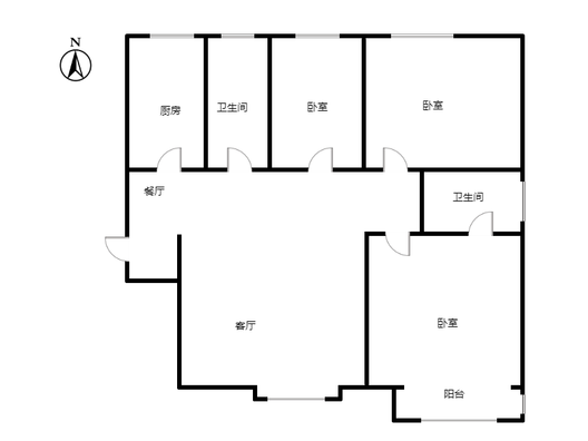 联合七号院3室2厅2卫户型图