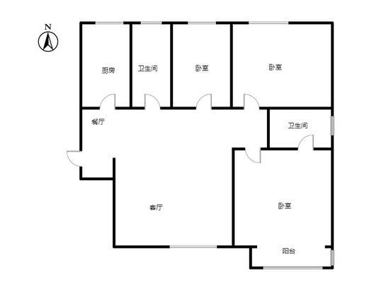 联合七号院3室2厅2卫户型图