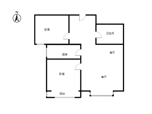 名流美域2室2厅1卫户型图