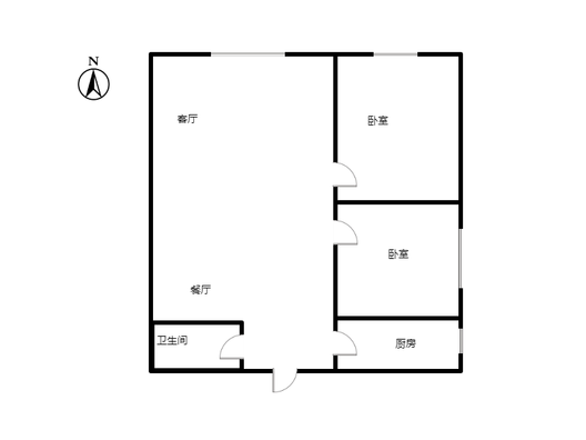 名流美域2室2厅1卫户型图
