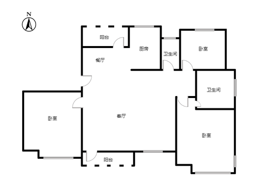 天伦湾凤麟府3室2厅2卫户型图