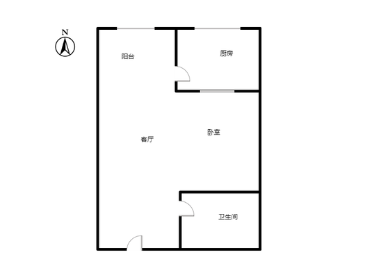 名流美域1室1厅1卫户型图
