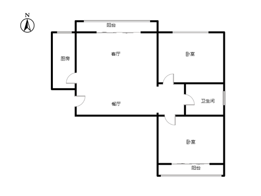 名流美域2室2厅1卫户型图