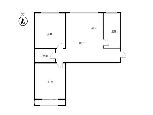 天保郦景2室2厅1卫户型图