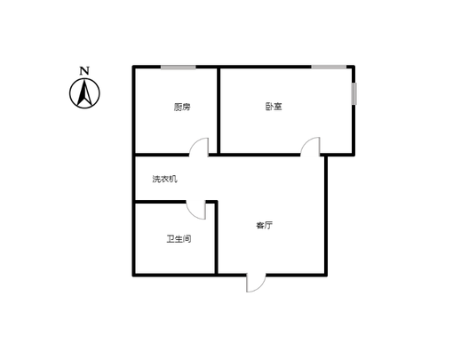 天保郦景1室1厅1卫户型图
