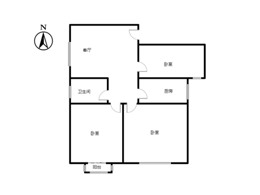 天保郦景3室1厅1卫户型图