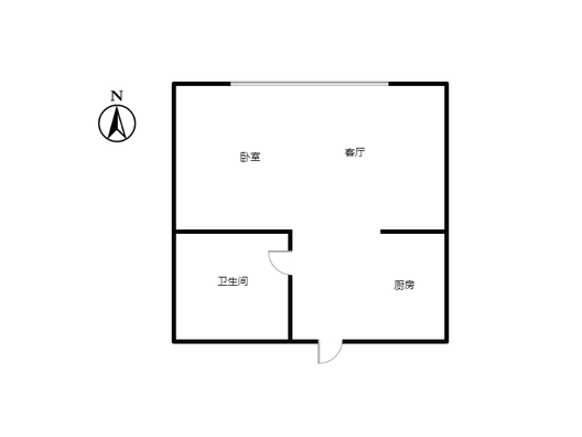 天保绿城1室1厅1卫户型图