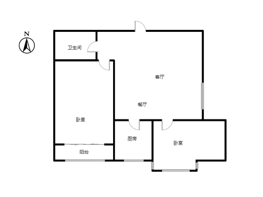 天保郦景2室2厅1卫户型图