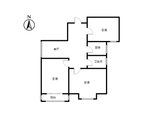 天保郦景3室1厅1卫户型图