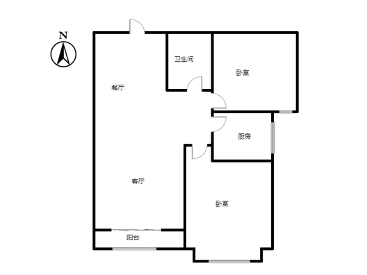 天保绿城2室2厅1卫户型图