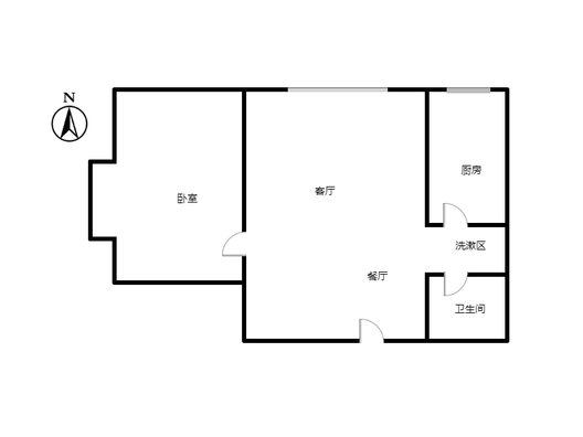 天保郦景1室2厅1卫户型图