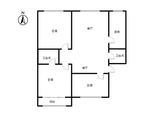 天保郦景3室2厅2卫户型图