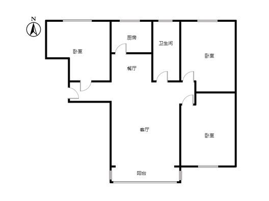 华融现代城3室2厅1卫户型图