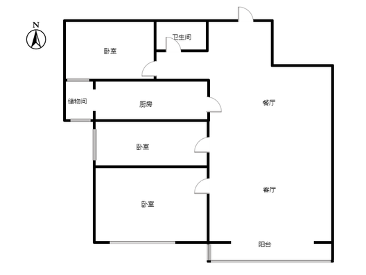 华融现代城3室2厅1卫户型图