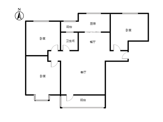 华融现代城3室2厅1卫户型图