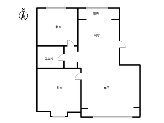 天地新城2室2厅1卫户型图