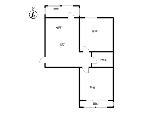 名流枫景五期2室2厅1卫户型图