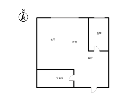 汇元和顺1室1厅1卫户型图
