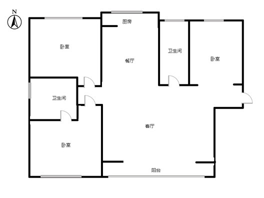 北京城建德信御府3室2厅2卫户型图