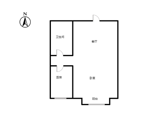 汇元和顺1室1厅1卫户型图